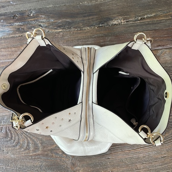 Coach Lexy stardust celestial white pebbled leather shoulder bag EUC - Picture 8 of 16